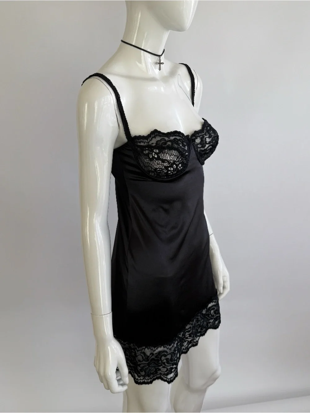 Vintage 90s Victoria’s Secret Gold Label Lace Bustier Slip Dress - Picture 4 of 8